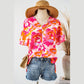 Lulu Abstract Print V Neck Summer Blouse