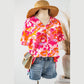 Lulu Abstract Print V Neck Summer Blouse