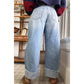 Lylah Raw Hem Turnup Loose Ankle-length Jeans