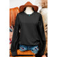 Lynn Black Patchwork Sleeve Round Neck Sweatshirt