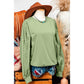 Lynn Green Patchwork Sleeve Round Neck Sweatshirt