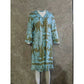 Madelyn Green Floral Dress With V Neck And 3/4 Length Sleeve