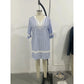 Marisol Light Blue Coastal Stripe Daydress