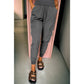Mabli Grey Elastic High Waist Pocketed Cargo Jogger Pants