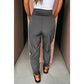 Mabli Grey Elastic High Waist Pocketed Cargo Jogger Pants