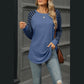 Madi Blue Striped Round Neck Long Sleeve T-Shirt