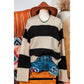 Makenna Black Colorblock Loose Pullover Sweater