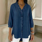 Makenna Midnight Ruffle Button Up Blouse