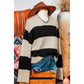 Makenna Black Colorblock Loose Pullover Sweater