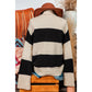 Makenna Black Colorblock Loose Pullover Sweater