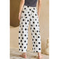 Manda White Polka Dot Print Bow Detail Pocketed Barrel Jeans