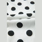 Manda White Polka Dot Print Bow Detail Pocketed Barrel Jeans