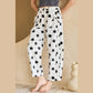 Manda White Polka Dot Print Bow Detail Pocketed Barrel Jeans