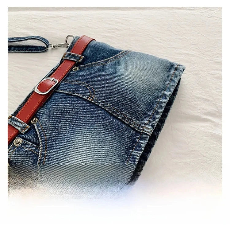 Mandisa Dark Blue Denim Skirt Shoulder Bag