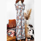 Maralie Sky Blue Floral Sleeveless Buttoned Pocketed Wide Leg Jumpsuit