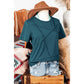 Maren Blue Sapphire Toothpick Stripe Round Neck T Shirt