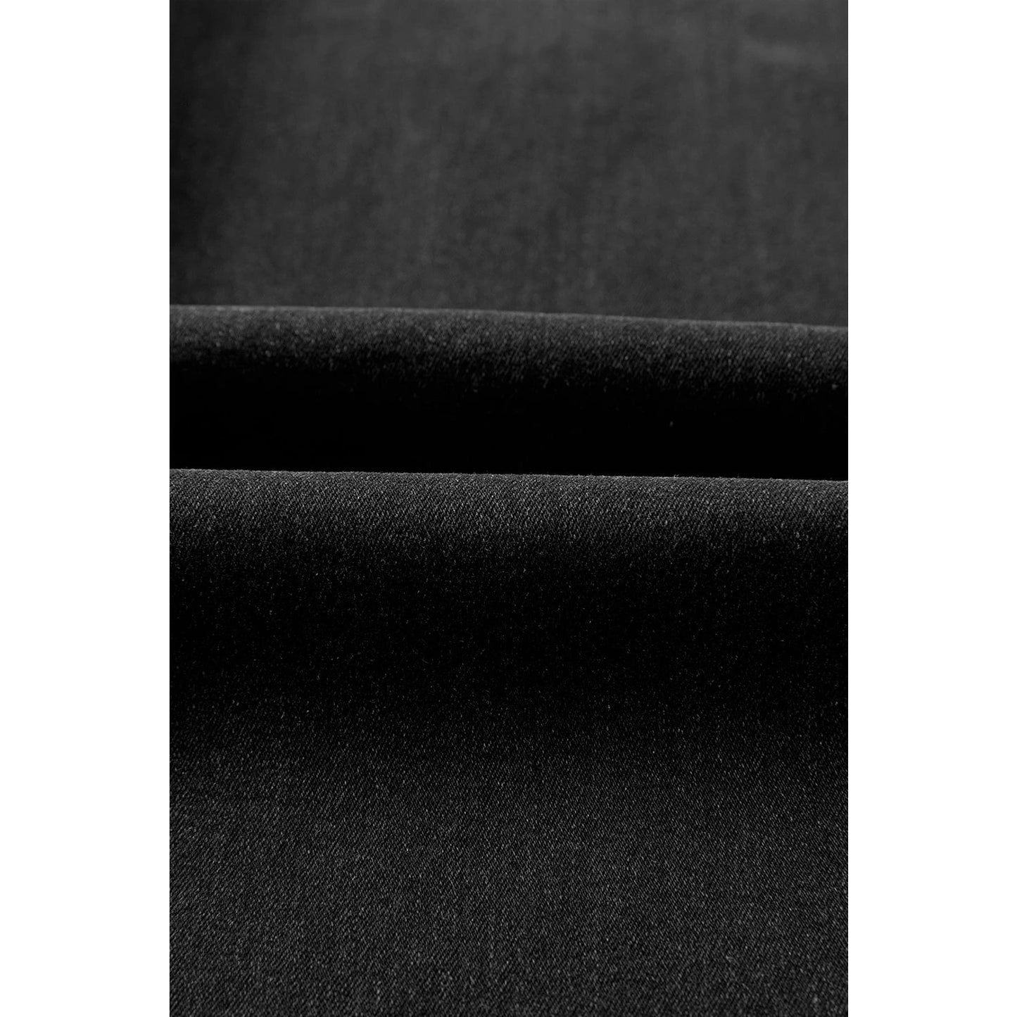 Mari Black Raw Hem Unique Cuffs Straight High Rise Loose Jeans