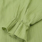 Maria Green Mock Turtle Neck Long Sleeve Blouse