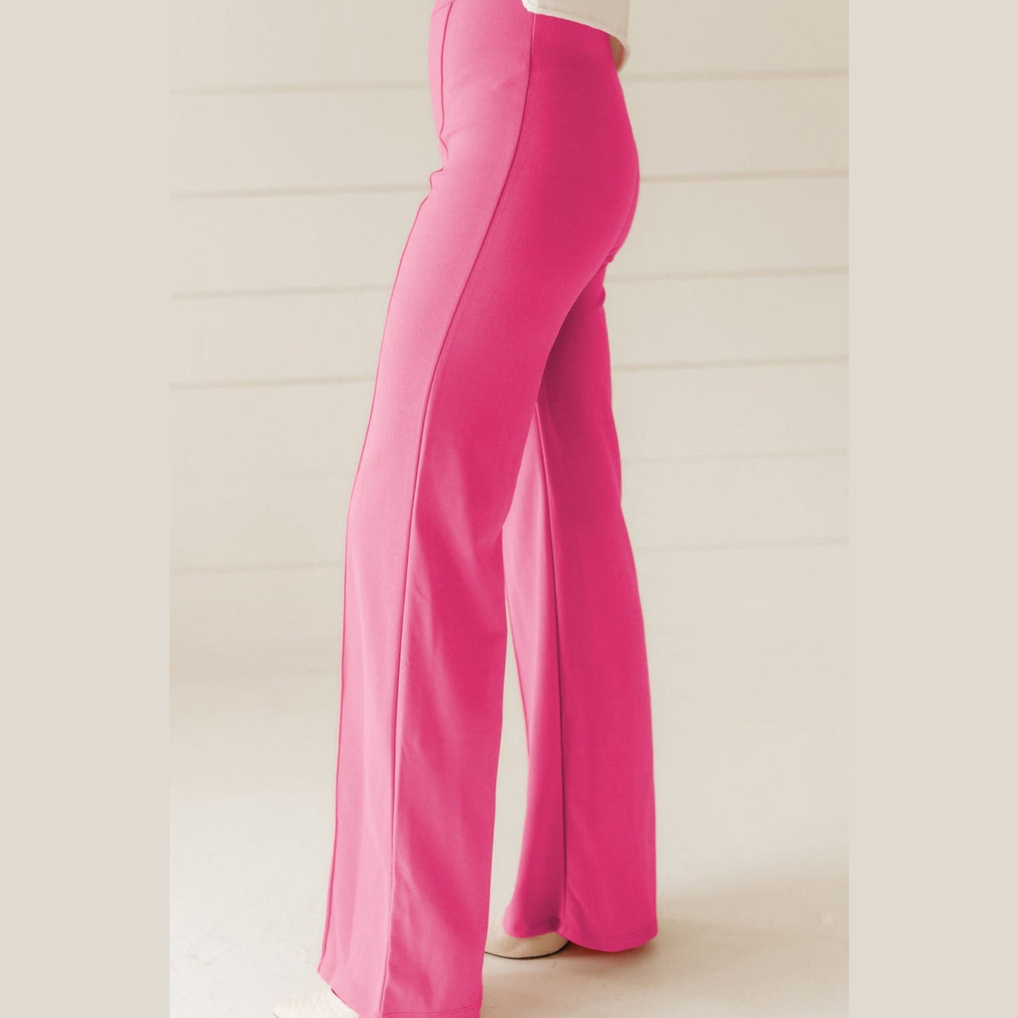 Marigold Sachet Pink High Waist Central Seam Flared Pants