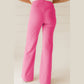 Marigold Sachet Pink High Waist Central Seam Flared Pants