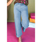 Marinda Acid Washed High Rise Cropped Wide Leg Jeans