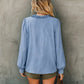 Mariselle Blue Light & Airy Ruffle Detail Blouse