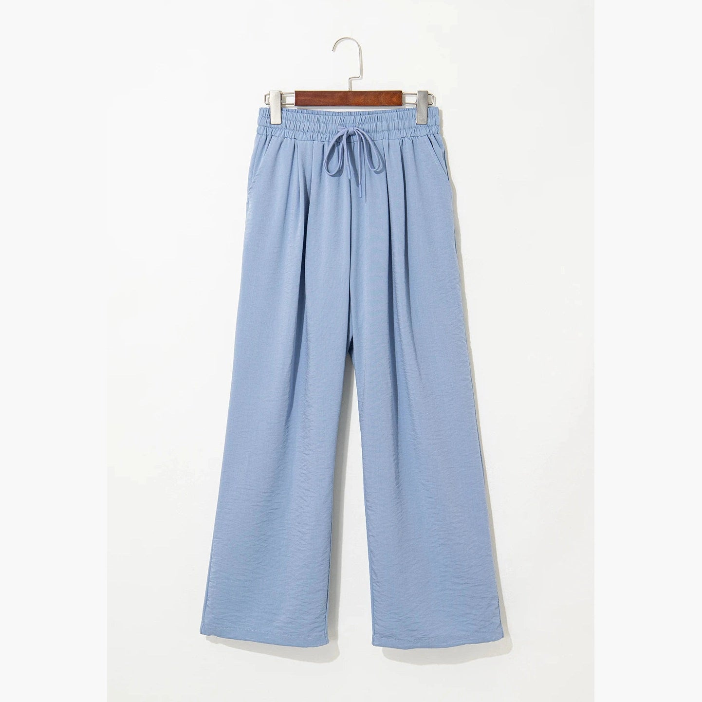 Marla Drawstring Elastic Waistband Pleated Loose Pants