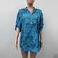 Marlee Blue Floral Embellished Pocket Blouse