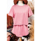 Marleem Pink Cropped Tee and Ruffle High Waist Skort Set