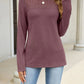 Marleem Mauve Lace‑Yoke Textured Top