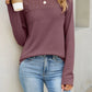 Marleem Mauve Lace‑Yoke Textured Top