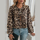 Marsena Chic Animal‑Print Tie Blouse