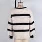 Marti Black & White V Neck Cut Off Sweater
