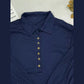 Matilda Navy Button Front Long Sleeve Top