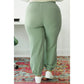 Matti Green PLUS SIZE Drawstring Shirred Waist Casual Jogger Pants