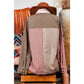 Maudette Pink Color Block Chest Pockets Buttoned Corduroy Shacket