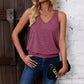 Dedi Mauve V Neck Draped Sleeveless Tank