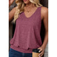 Dedi Mauve V Neck Draped Sleeveless Tank