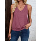 Dedi Mauve V Neck Draped Sleeveless Tank