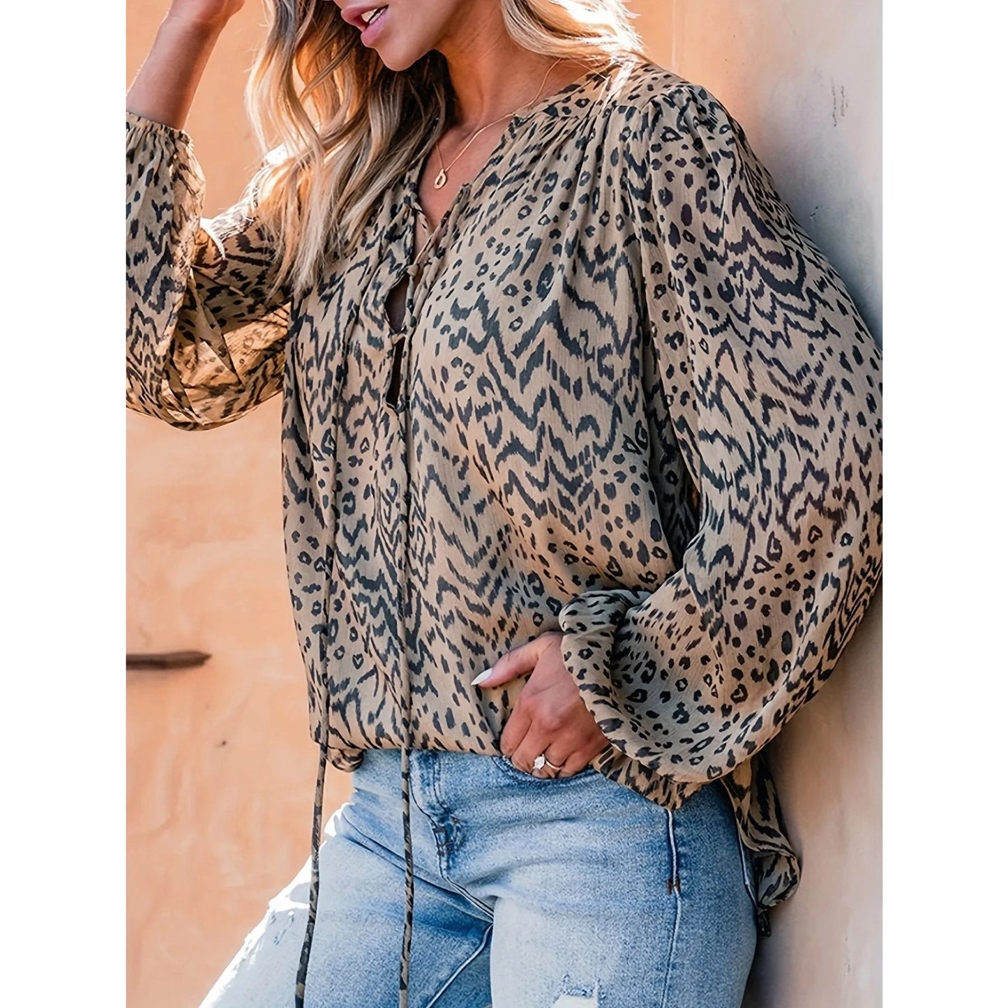 Mavi Animal Print Statement Blouse