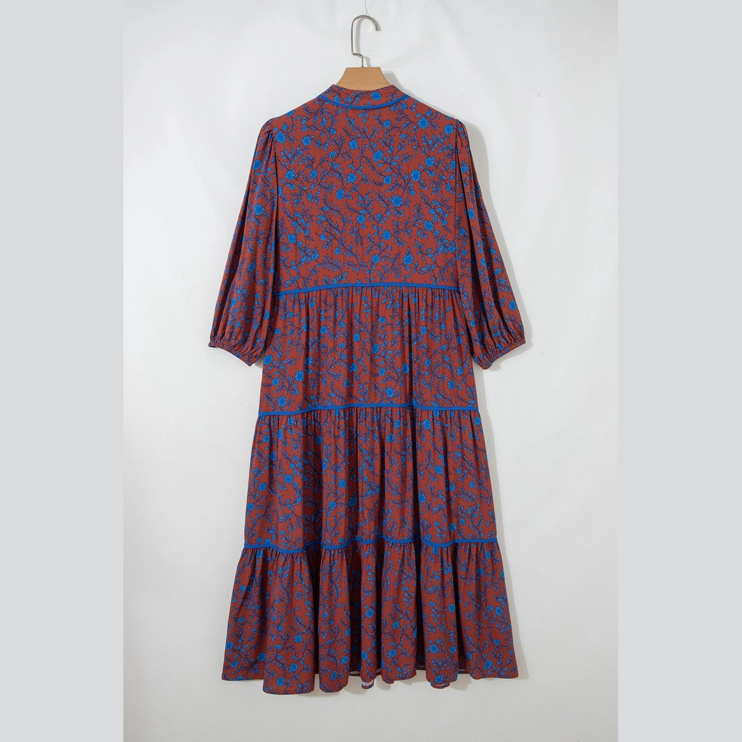 RTS 3/4 Puff Sleeve Tiered Loose Floral Dress