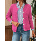 Maxie Pink Textured Knit Button Front Cardigan