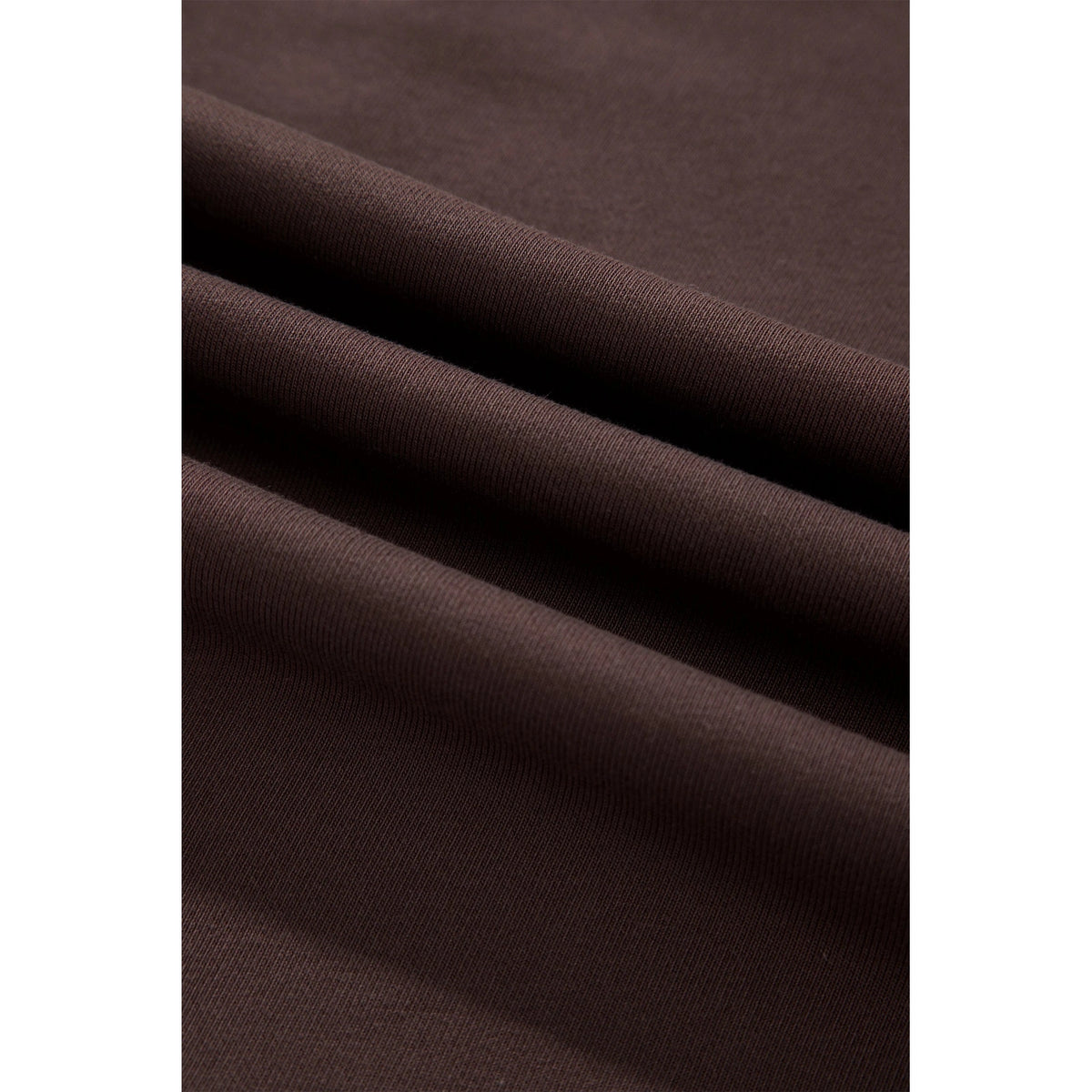 Maxine Coffee Piping Trim Mock Neck Pullover Drawstring Pants Set