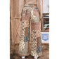 Mazie Khaki Patchwork Print Casual Shift Jeans