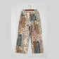 Mazie Khaki Patchwork Print Casual Shift Jeans