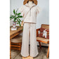 SALE!!!  Melinda Apricot Textured Ruffled Sleeve Zipped Top and Wide Leg Pants Set