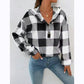 Merisha Black Checkered Hooded Casual Sweatshirt