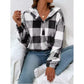 Merisha Black Checkered Hooded Casual Sweatshirt