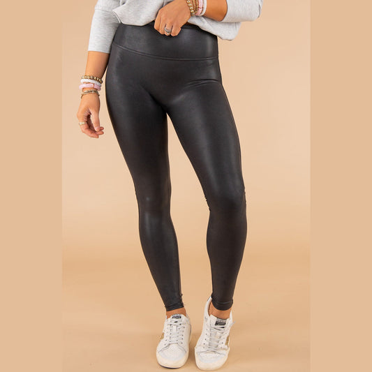 Mikka Black Faux Leather Skinny Leggings