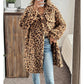 Mila Leopard Button Up Long Fuzzy Coat